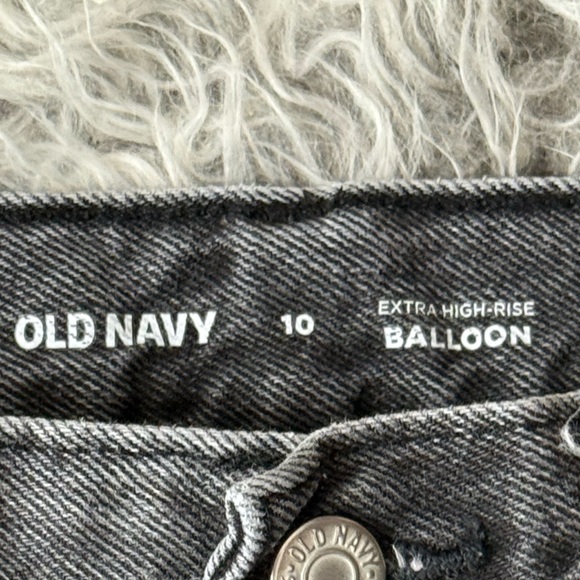 Old Navy Extra High-Rise Balloon Jeans Black Wash Size 10 - Picture 7 of 11